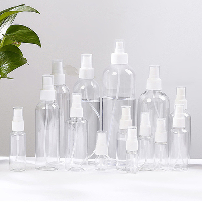 Transparent Round PET Spray Bottle Various Capacities For Smooth Surface Application