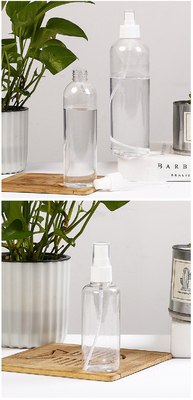 Transparent Round PET Spray Bottle Various Capacities For Smooth Surface Application