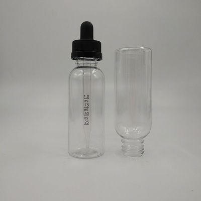 Customizable Transparent Black Glass Dropper Bottles With Screw Cap For Liquid