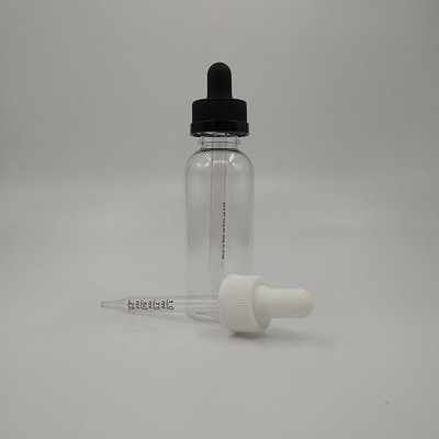 Customizable Transparent Black Glass Dropper Bottles With Screw Cap For Liquid