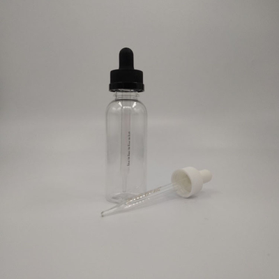 Customizable Transparent Black Glass Dropper Bottles With Screw Cap For Liquid