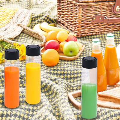 BPA Free Milk Tea Bottles with Screw on Lid Square Round Shape and Convenient Handle
