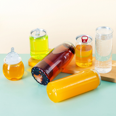 Leak proof Modern Milk Tea Bottles Clear Design with Square Round Shape Handle Included