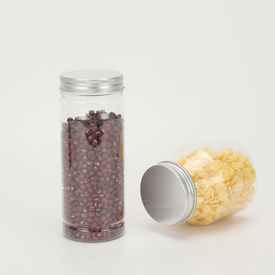Transparent Plastic Jar Container with Aluminum Lid for Pharmaceutical Packaging