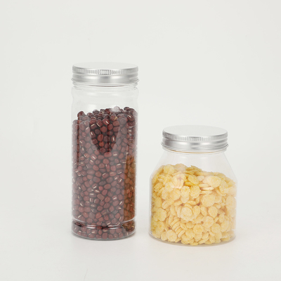 Transparent Plastic Jar Container with Aluminum Lid for Pharmaceutical Packaging