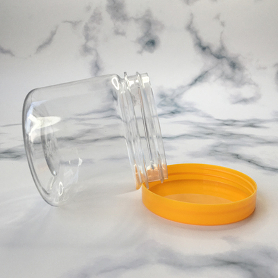 Clear Plastic Round Bottom Powder Jars With Aluminum Lids