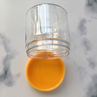 Clear Plastic Round Bottom Powder Jars With Aluminum Lids