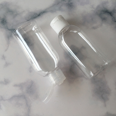 47mm Diameter 25.7g Round PET Pump Bottle with 24mm 410 Pink Screw Cap for Cosmetics