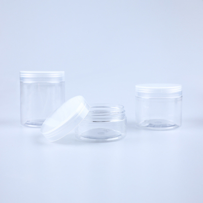 60Ml 100Ml 200Ml 250Ml Pet Clear Cosmetic Cream Jars Plastic Scrub Container With Black Cap