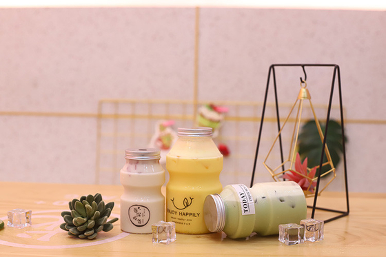 Reusable Double Wall Square Cafe Transparent Boba Cup Round Clear 500ml Juice Tea Cup With Straw