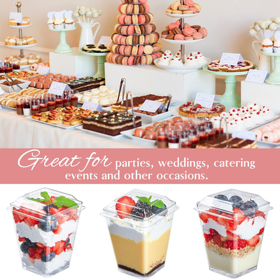 Hot Sale Cup with Dessert Tray Small Cup for Dessert Plastic Cups for Dessert with High Quality