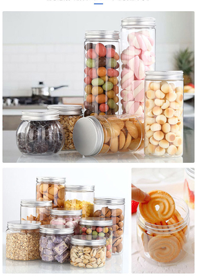 Clear Plastic Containers / Plastic Jar Containers With Pressure Sensitive Seals