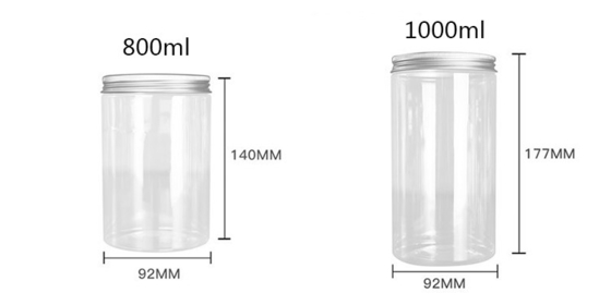 PET Jars Food Grade White Plastic 4oz 8oz 300ml 500ml Round Shape Empty Eye Cream Face Cream Jars Container 16oz