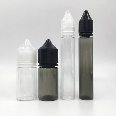 Clear Round PET E Liquid Bottle with Screw Cap in Custom Printing Colors