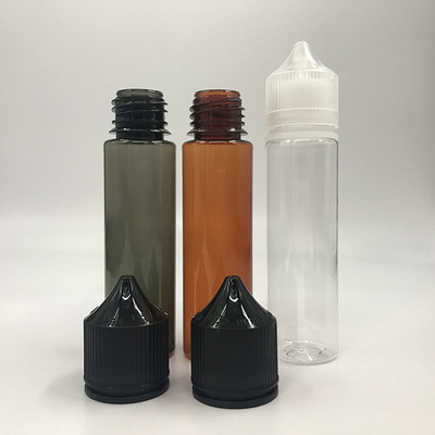 Customized Childproof Transparent  E Liquid Bottle / Liquid Dropper Bottles with Printing