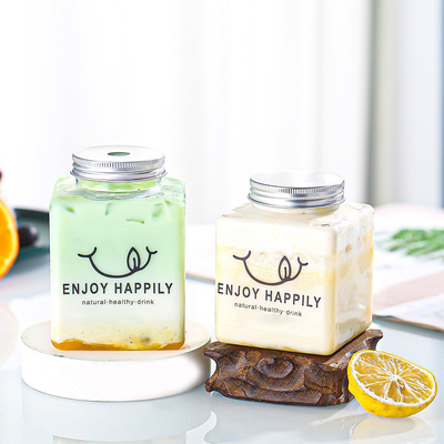 Reusable Leak Proof Milk Tea Bottles With Screw On Lid And Handle
