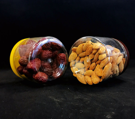 Transparent Round Bottom Plastic Jars with Pressure Sensitive Lids (3oz-8oz)
