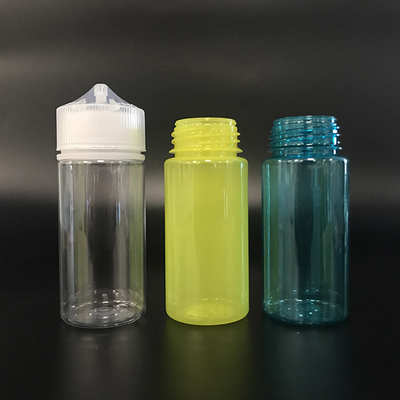 100ml Clear PET Plastic Bottles With Metal Screw Caps For E Liquid