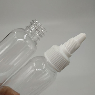 Customized Label Panels Clear Empty Screw Top Liquid Plastic Bottles