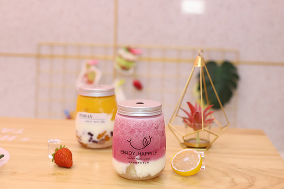 Leak Proof Colorful Plastic Handle Milk Tea Juice Bottles