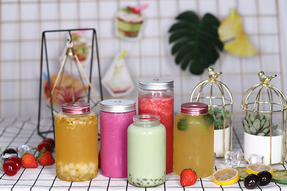 Customizable Clear Plastic Milk Tea Bottles With Screw On Lid And Insulation