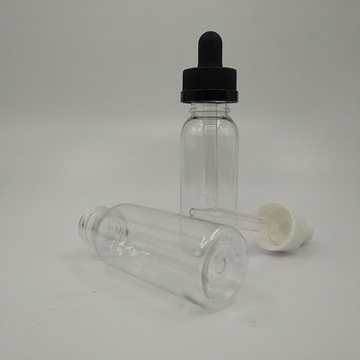 Custom Transparent Glass Dropper Bottles Black Screw Cap For Various Liquid Storage