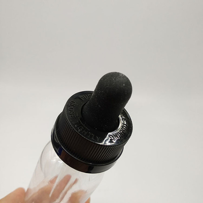 Smooth Surface Custom Logo Black Glass Dropper Bottles For Liquid Packaging