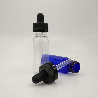 Customized Smooth Surface Transparent Logo Dropper Bottles For Essential Liquid Storage