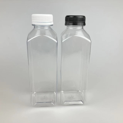 Leak Proof Square Clear Plastic Milk Tea Bottles With Durable Handles