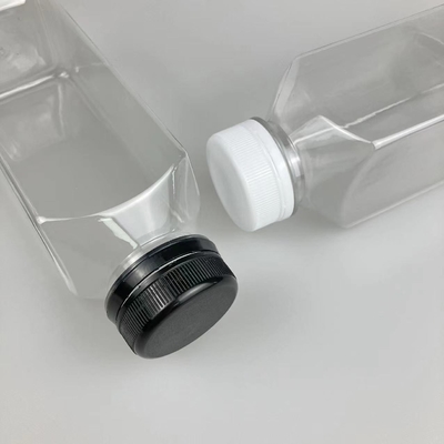 Leak Proof Square Clear Plastic Milk Tea Bottles With Durable Handles