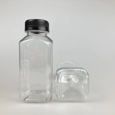 Leak Proof Square Clear Plastic Milk Tea Bottles With Durable Handles
