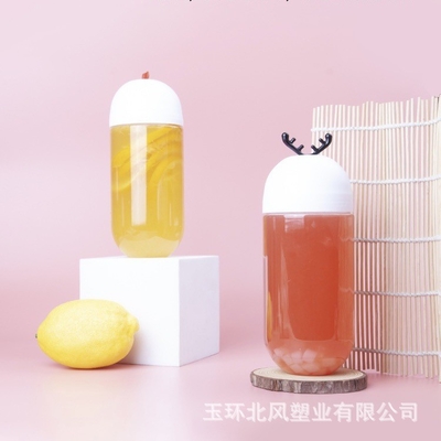 Leak Proof Square / Round Milk Tea Bottles With Screw On Lids