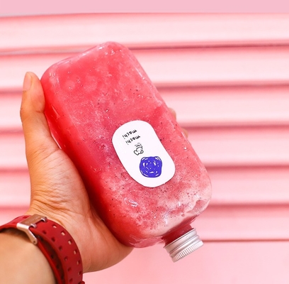 Modern Clear Custom Plastic Juice Bottle With Handle For Cold Drink Bubble Tea