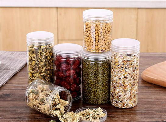 Convenient Plastic Jar With Smooth Surface For Dry Fruits Storage