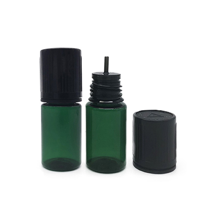 Transparent Screen Printed Round E Liquid Bottle With Screw Cap And Childproof Neck