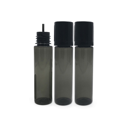 Transparent Screen Printed Round E Liquid Bottle With Screw Cap And Childproof Neck