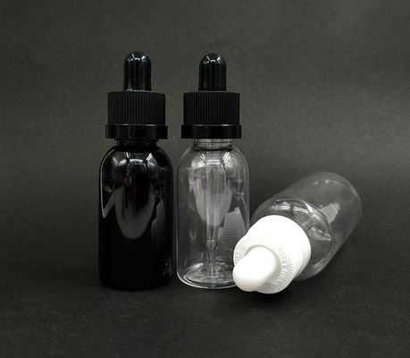 Clear PET Childproof Round Screw Cap E Liquid Bottle For E Juice Packaging With Screen Printing