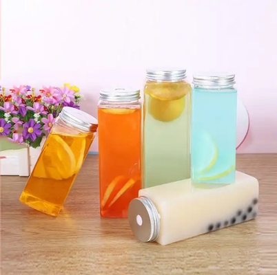 Double Layer Leak Proof Clear Plastic Tea Bottles With Screw Lids
