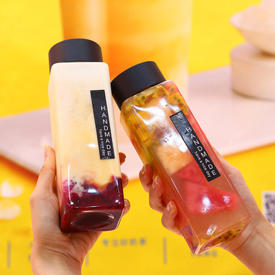 Leak Proof Reusable Clear Bubble Tea Jugs With 0.5KG Capacity