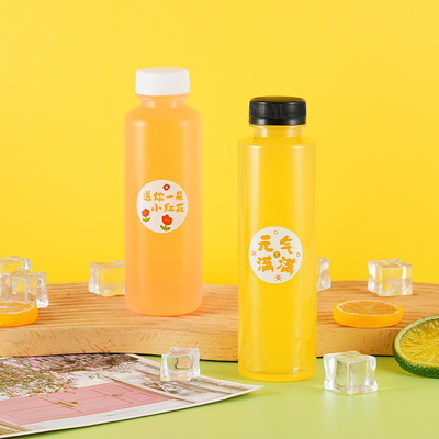 Leak Proof 350ml Plastic Bubble Tea Bottles With Screw On Lids