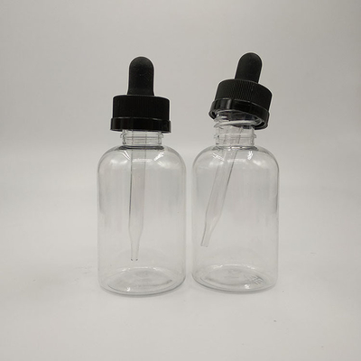 Transparent Black Customize Plastic Dropper Bottles for Sealing Type Screw Cap