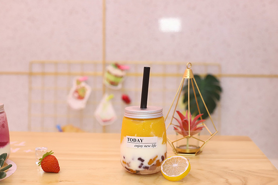 350ml Capacity Milk Tea Bottles Clear Stylish For Business