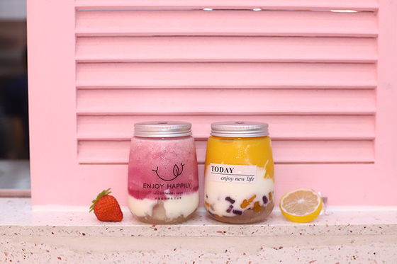 350ml Capacity Milk Tea Bottles Clear Stylish For Business