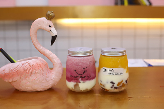 350ml Capacity Milk Tea Bottles Clear Stylish For Business