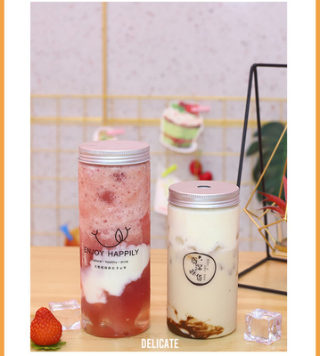 Medium Sized Milk Tea Bottles With Screw On Lid And Leak Proof Function
