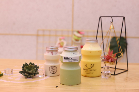 Convenient Medium Milk Tea Bottles With Screw On Lid 0.5kg Capacity