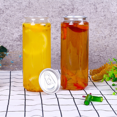 Food Grade Plastic Beverage Bottle For Juice With Aluminum Lid Juice Unique Cans Waterproof Juice Bottle Labels Medium