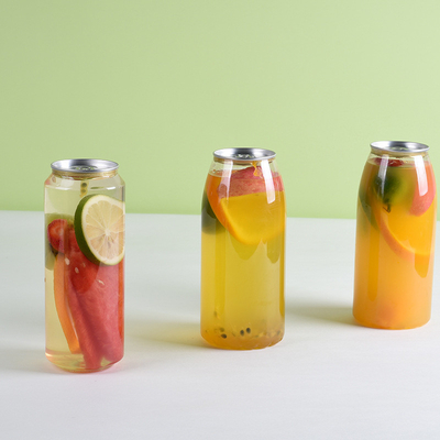 Food Grade Plastic Beverage Bottle For Juice With Aluminum Lid Juice Unique Cans Waterproof Juice Bottle Labels Medium