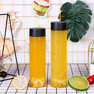 Modern Design Milk Tea Bottles With Clear Material And Screw On Lid