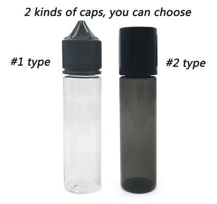 60ml Transparent E Liquid Bottle Round Shape For Vape Juice Packaging
